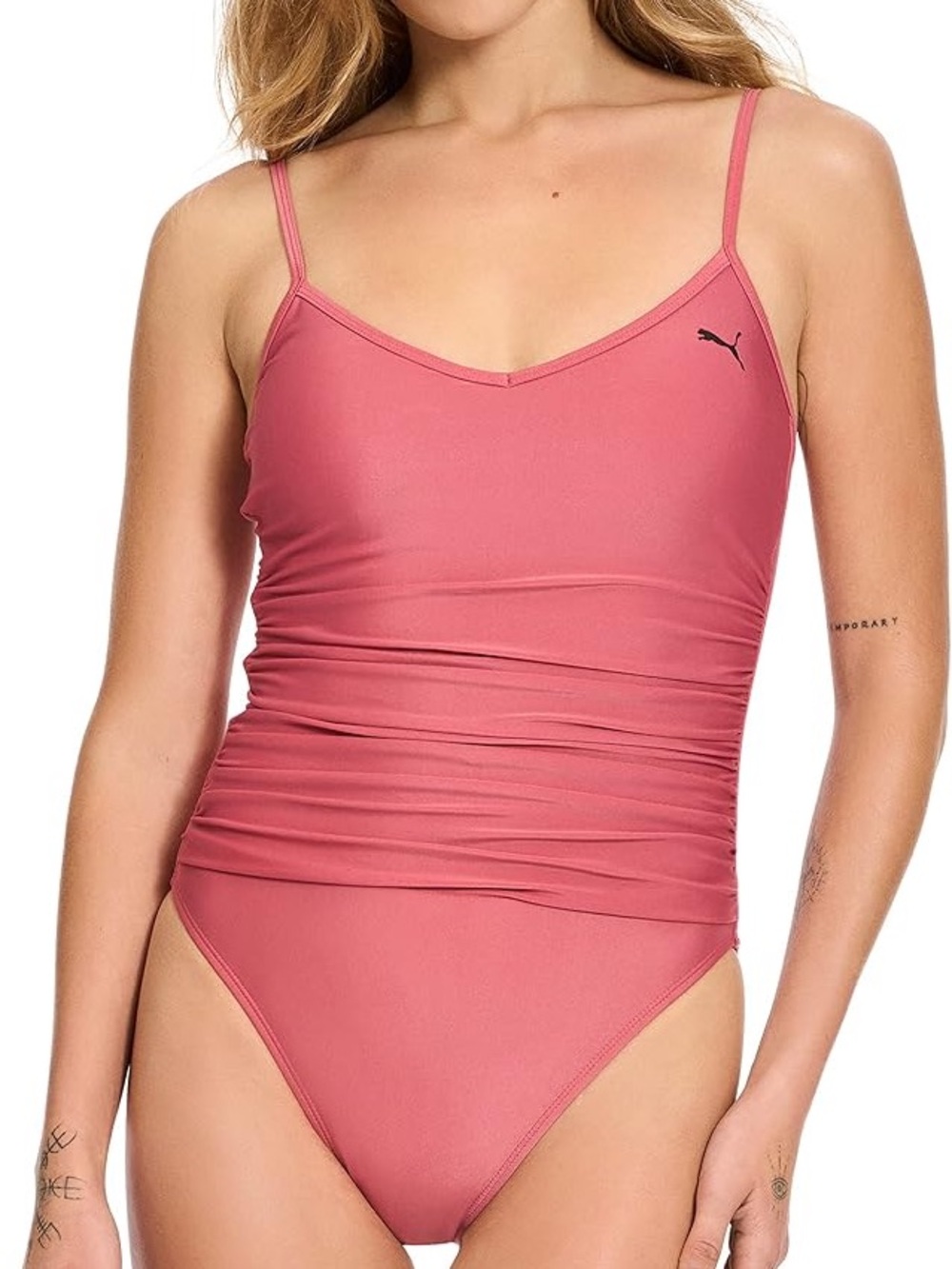 Puma Rose-Mauve V-Neck One-Piece Swimsuit Never Worn